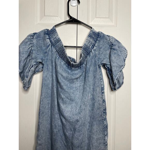 All Saints Dresses All Saints Adela Chambray Off Shoulder Dress Womens XS - Picture 9 of 12